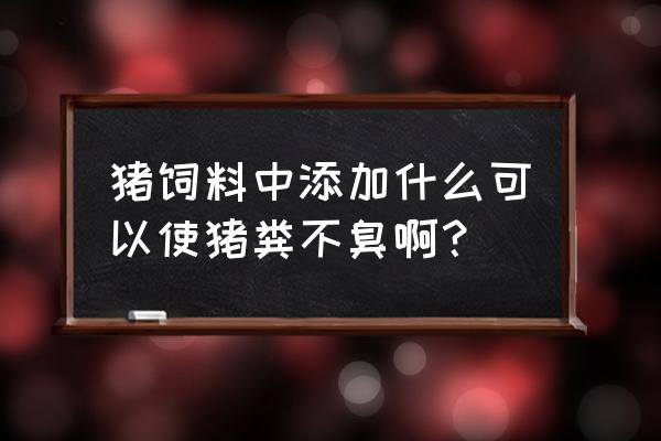 饲料里加什么猪粪才不臭 猪饲料中添加什么可以使猪粪不臭啊？