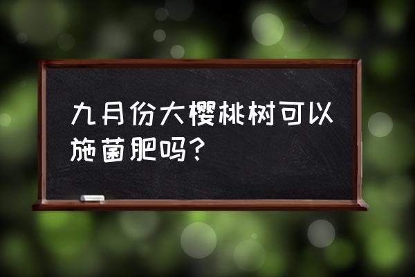 果树几月份施菌肥最好 九月份大樱桃树可以施菌肥吗？