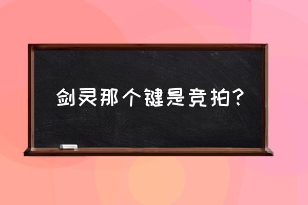 剑灵怎么发拍卖行连接 剑灵那个键是竞拍？