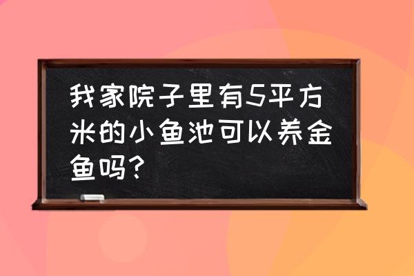 自然鱼池能养草金鱼吗 我家院子里有5平方米的小鱼池可以养金鱼吗？