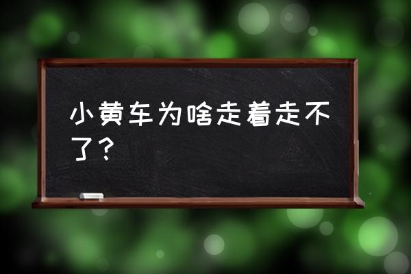 小黄车维修处在哪里 小黄车为啥走着走不了？