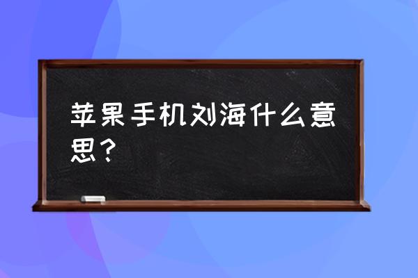 苹果手机屏幕刘海是什么样子的 苹果手机刘海什么意思？