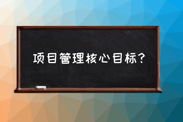 项目管理的根本目标是什么 项目管理核心目标？