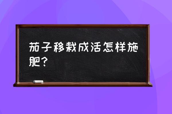 什么时候给茄子苗用叶面肥 茄子移栽成活怎样施肥？