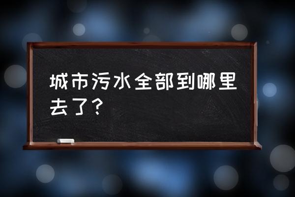 城市污水排到了哪里 城市污水全部到哪里去了？