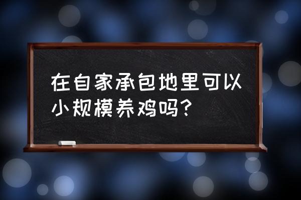 农村自家农田可以建养鸡场吗 在自家承包地里可以小规模养鸡吗？