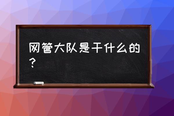 泰州网管大队在哪里 网管大队是干什么的？