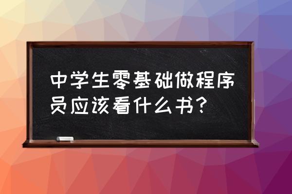 零基础编程入门自学哪些书籍 中学生零基础做程序员应该看什么书？