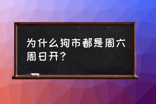 淮安市狗市场一周开放几天 为什么狗市都是周六周日开？