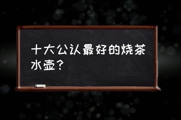 家用烧水茶具哪种好用 十大公认最好的烧茶水壶？