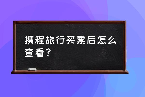 携程旅游怎么查看自己的里程 携程旅行买票后怎么查看？