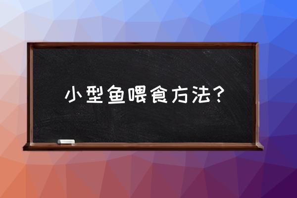 请问小型鱼喂什么饲料好 小型鱼喂食方法？