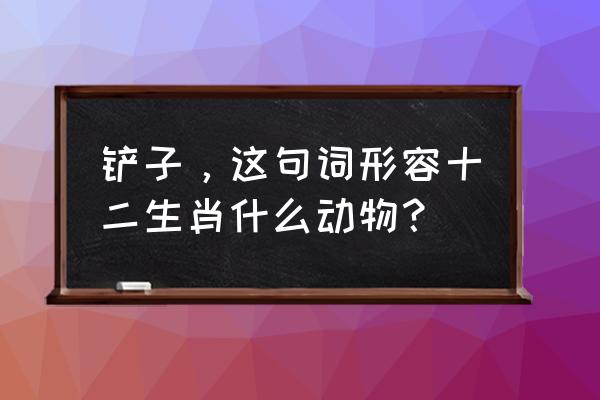 铲子码是什么生肖 铲子，这句词形容十二生肖什么动物？