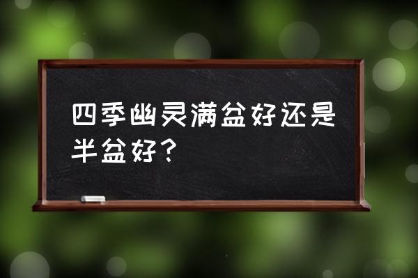 戴四季幽灵有什么好处 四季幽灵满盆好还是半盆好？