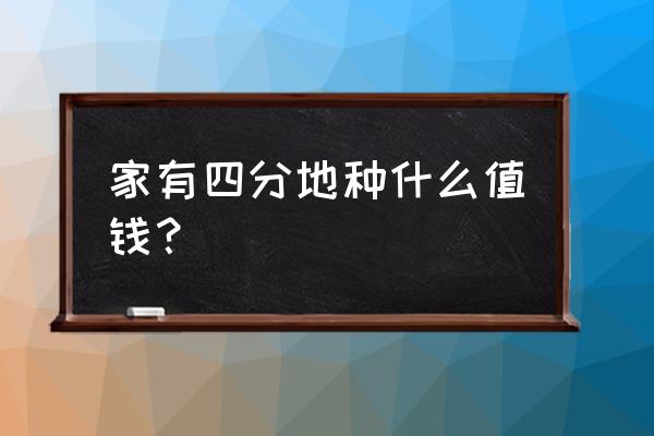 地主一亩地卖多少钱 家有四分地种什么值钱？