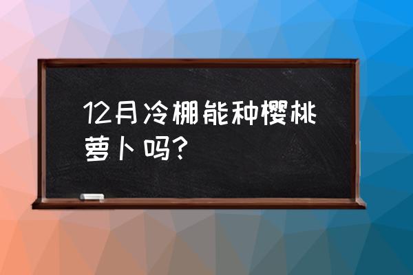 冬天樱桃种子种植方法全过程 12月冷棚能种樱桃萝卜吗?