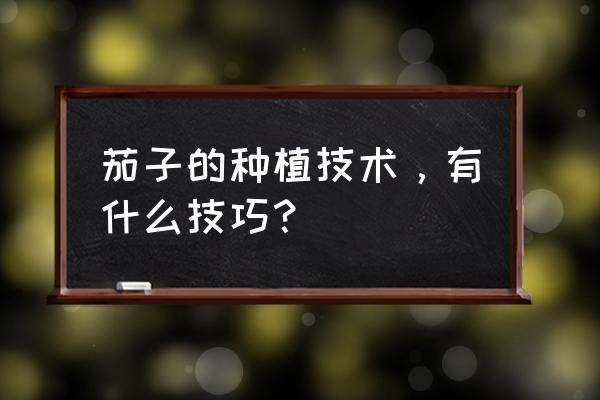 茄子主干剪掉二次生长的教程 茄子的种植技术，有什么技巧？