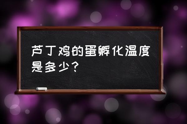 芦丁鸡孵化时间到了不破壳怎么办 芦丁鸡的蛋孵化温度是多少？