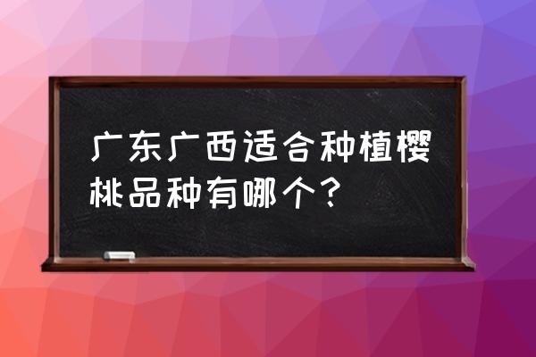 巴西大樱桃适合南方种植吗 广东广西适合种植樱桃品种有哪个？