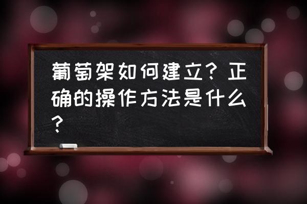 葡萄架的立柱要怎么立才直 葡萄架如何建立？正确的操作方法是什么？