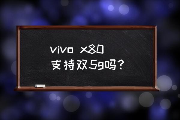 vivox80怎么没5g网络 vivo x80 支持双5g吗？