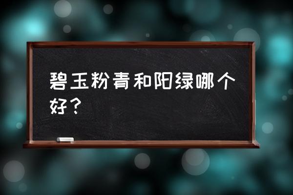 阳绿翡翠有哪几种 碧玉粉青和阳绿哪个好？