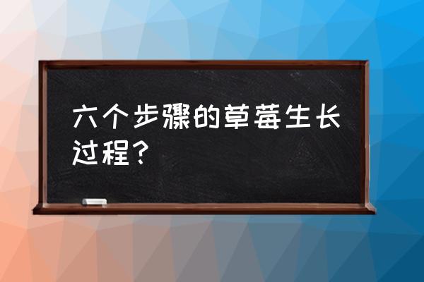 草莓从种到收的生长过程图 六个步骤的草莓生长过程？