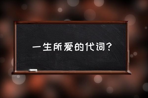 一生所爱终身挚爱英文翻译 一生所爱的代词？