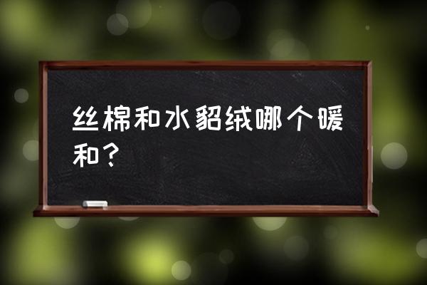 冬天用什么棉拖最好 丝棉和水貂绒哪个暖和？