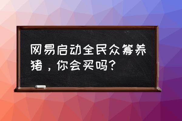 全民养猪怎么下载新版本 网易启动全民众筹养猪，你会买吗？