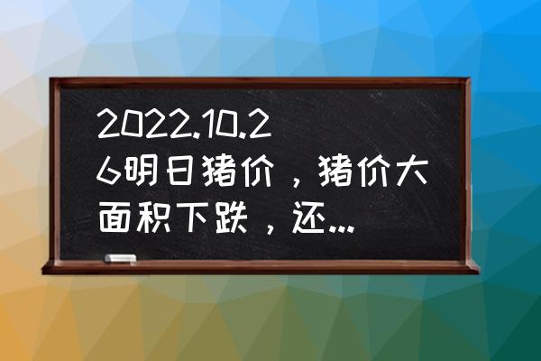 小猪胀肚子最快的解决方法 2022.10.26明日猪价，猪价大面积下跌，还要跌吗？