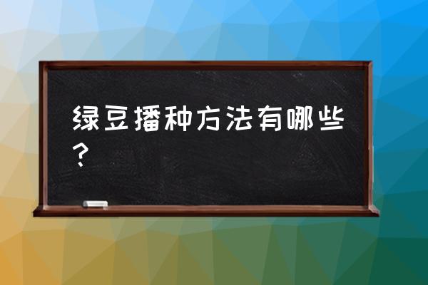 种植绿豆苗的最佳时间 绿豆播种方法有哪些？