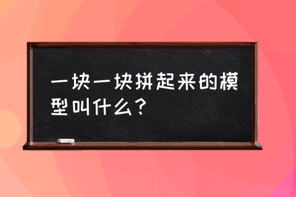 儿童拼装模型10岁 一块一块拼起来的模型叫什么？