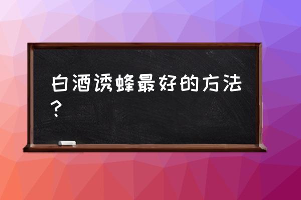 新手引诱蜜蜂技巧 白酒诱蜂最好的方法？