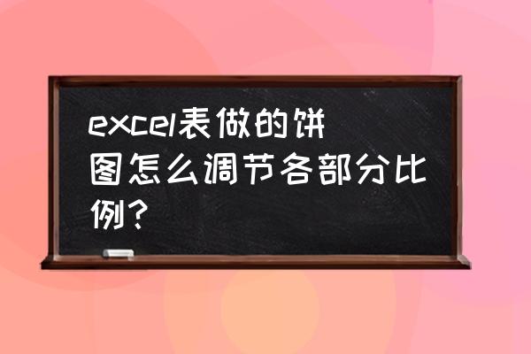 饼形图大小如何固定 excel表做的饼图怎么调节各部分比例？