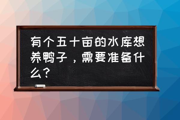 怎样建鸭棚最省钱搭建方法 有个五十亩的水库想养鸭子，需要准备什么？