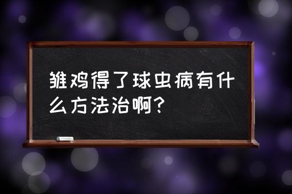 鸡球虫的最佳防治方法 雏鸡得了球虫病有什么方法治啊？