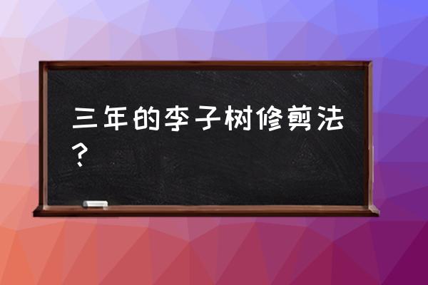 李子树怎样剪枝快速 三年的李子树修剪法？