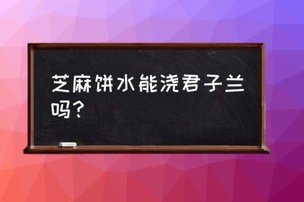 芝麻什么肥料最好 芝麻饼水能浇君子兰吗？