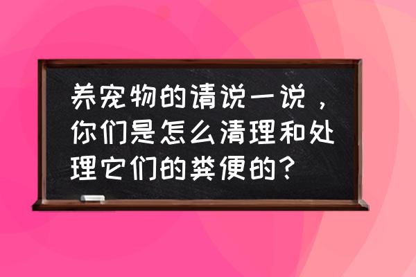 怎么学习养宠物 养宠物的请说一说，你们是怎么清理和处理它们的粪便的？