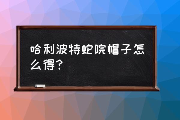 哈利波特四个系的帽子怎么获得 哈利波特蛇院帽子怎么得？