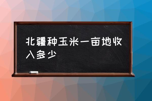 每亩地收入1000元左右 北疆种玉米一亩地收入多少