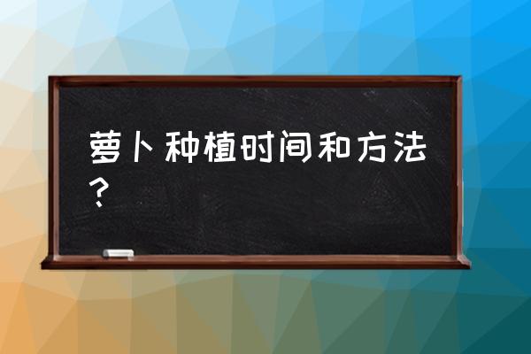 儿童粘土手工制作萝卜 萝卜种植时间和方法？