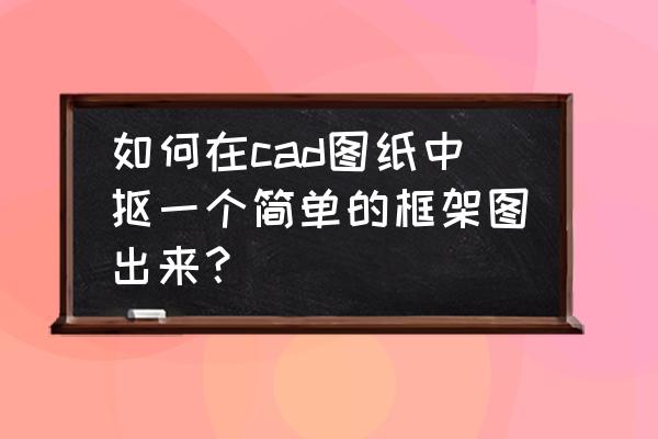 cad中怎么把图片中的物品抠出来 如何在cad图纸中抠一个简单的框架图出来？