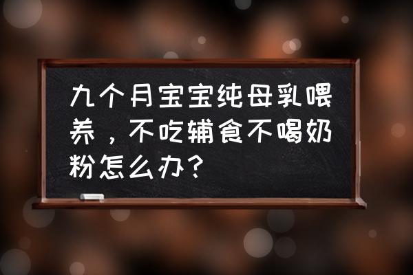 非母乳喂养的正确方法 九个月宝宝纯母乳喂养，不吃辅食不喝奶粉怎么办？