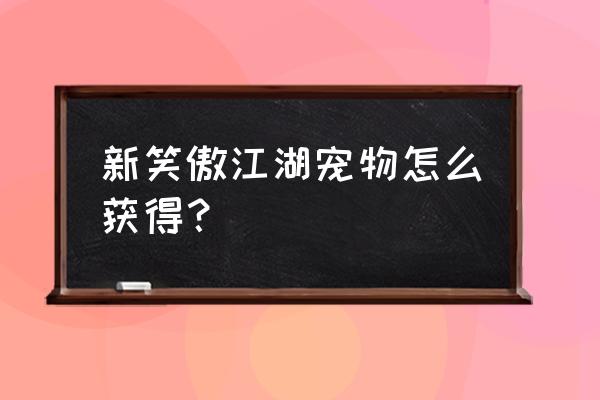 新笑傲江湖宠物详细攻略 新笑傲江湖宠物怎么获得？