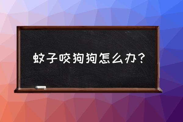 狗狗眼睛周围被蚊子咬了 蚊子咬狗狗怎么办？