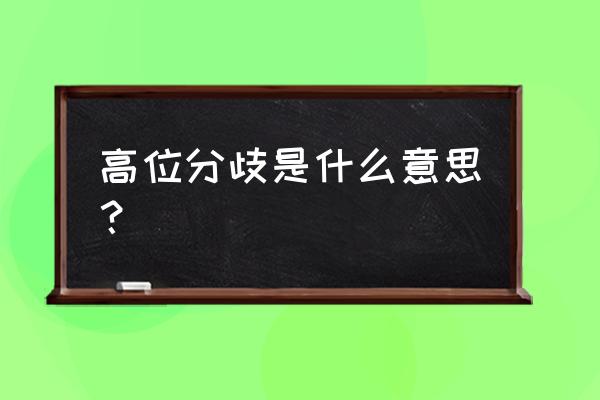 股票中什么叫分歧 高位分歧是什么意思？