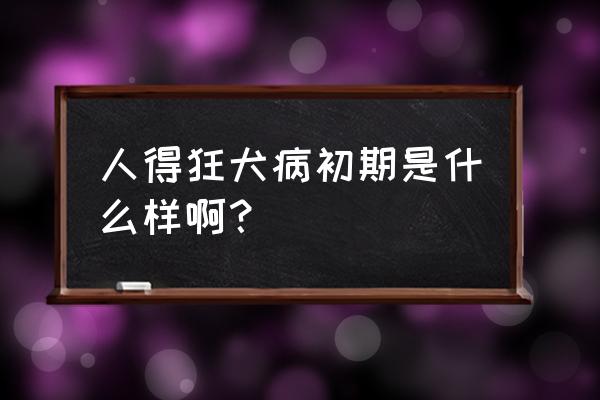 怎么判断自己有没有得了狂犬病 人得狂犬病初期是什么样啊？