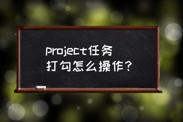 project进度条百分比在哪里设置 project任务打勾怎么操作？